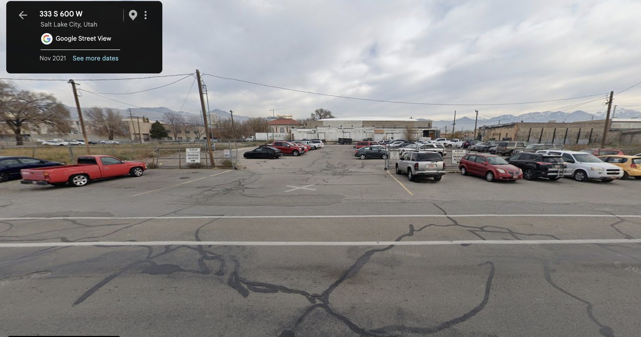 A parking lot at 333 South 600 West, Salt Lake City